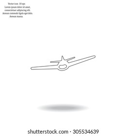 Plane icon, vector illustration. Flat design style