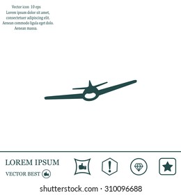 Plane icon, vector illustration. Flat design style