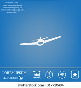 Plane icon, vector illustration. Flat design style