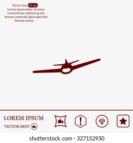 Plane icon, vector illustration. Flat design style