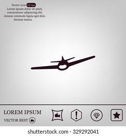 Plane icon, vector illustration. Flat design style
