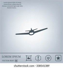 Plane icon, vector illustration. Flat design style