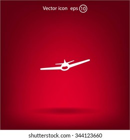 Plane icon, vector illustration. Flat design style