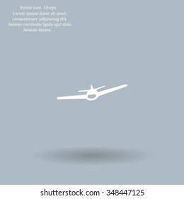 Plane icon, vector illustration. Flat design style