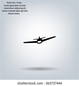Plane icon, vector illustration. Flat design style