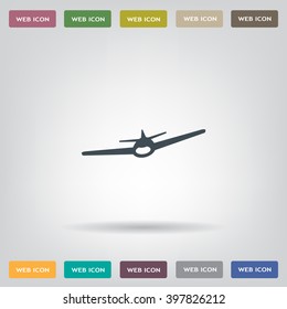 Plane icon, vector illustration. Flat design style