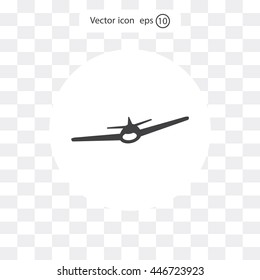 Plane icon, vector illustration. Flat design style