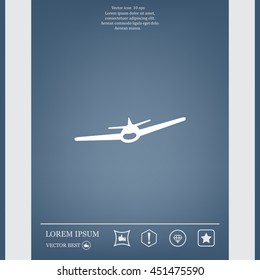 Plane icon, vector illustration. Flat design style
