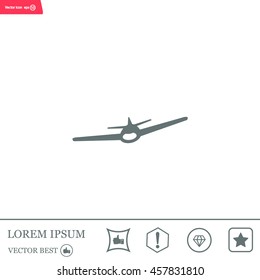 Plane icon, vector illustration. Flat design style
