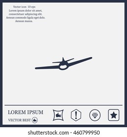 Plane icon, vector illustration. Flat design style