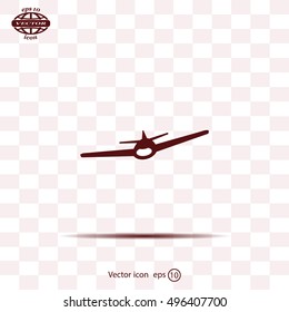 Plane icon, vector illustration. Flat design style