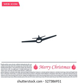 Plane icon, vector illustration. Flat design style