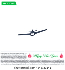 Plane icon, vector illustration. Flat design style