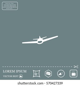 Plane icon, vector illustration. Flat design style