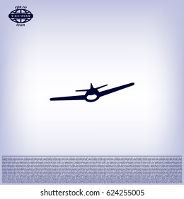 Plane icon, vector illustration. Flat design style