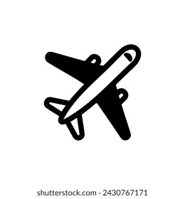 Plane icon vector, illustration, isolated on white background