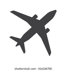 Plane Icon Vector Illustration on the white background.