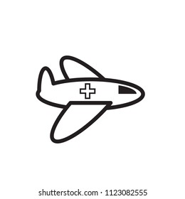 Plane icon vector illustration, pictogram isolated on white.