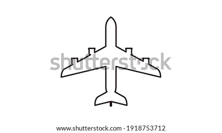 Plane Icon. Vector Isolated Black and White illustration of a Plane