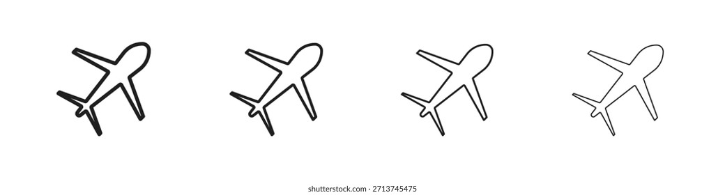 Icono de avión. Vector de pictogramas aislados.
