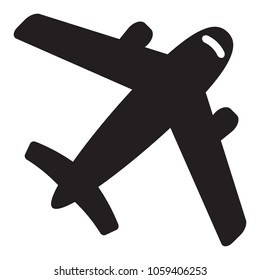 Plane icon vector, jet, solid logo illustration, black pictogram isolated on white