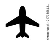 Plane icon vector, solid illustration, pictogram isolated color editable
