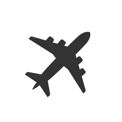 Plane Icon Vector, Solid Illustration, Pictogram Isolated On White