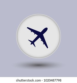 Plane icon vector, solid illustration, pictogram isolated on grey