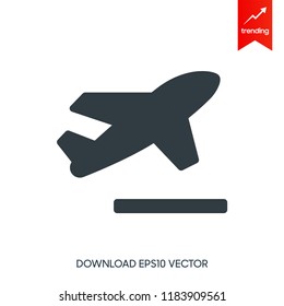 Plane icon vector, solid illustration, pictogram isolated on white
