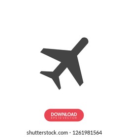 Plane icon vector, solid illustration, pictogram isolated on white - Vector