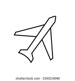 Plane icon vector, solid illustration, pictogram isolated on white