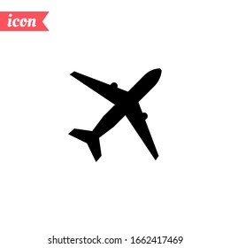 Plane Icon Vector, Solid Illustration