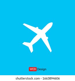 Plane icon vector, solid illustration
