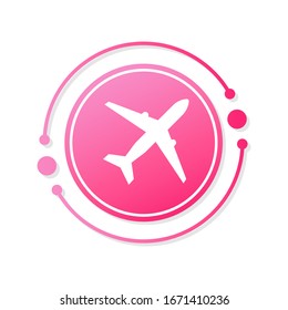 Plane icon vector, solid illustration
