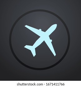 Plane icon vector, solid illustration