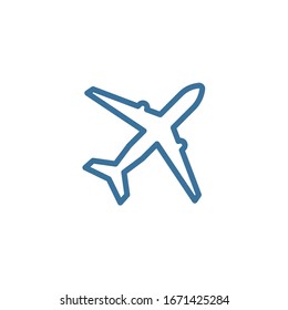 Plane icon vector, solid illustration