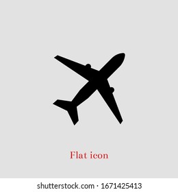 Plane icon vector, solid illustration