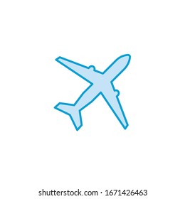 Plane icon vector, solid illustration