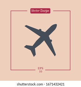 Plane icon vector, solid illustration