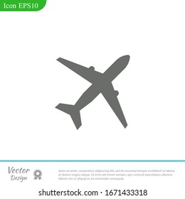 Plane icon vector, solid illustration