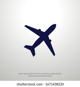 Plane icon vector, solid illustration