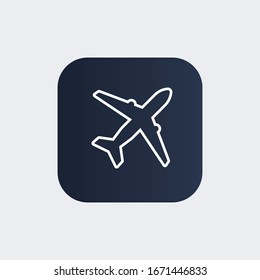 Plane icon vector, solid illustration