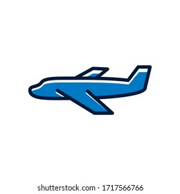 Plane icon vector, solid illustration