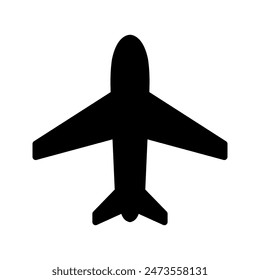 Plane icon vector, solid illustration, pictogram isolated color editable