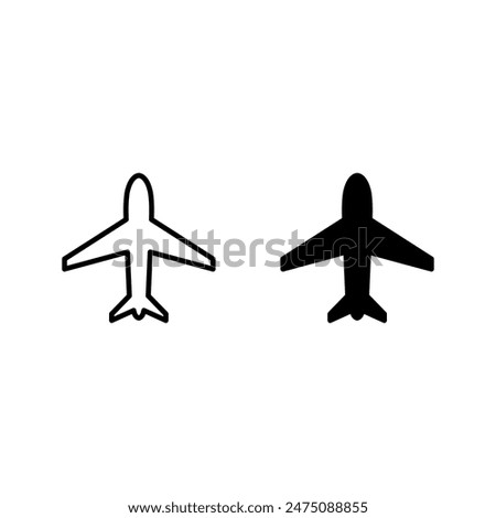 Plane icon vector, solid illustration, pictogram isolated color editable