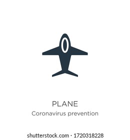 Plane icon vector. Trendy flat plane icon from Coronavirus Prevention collection isolated on white background. Vector illustration can be used for web and mobile graphic design, logo, eps10