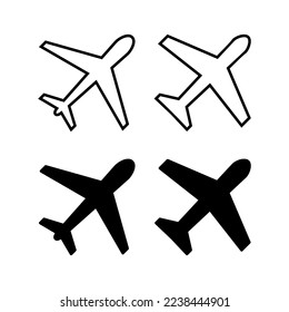 Bildsymbol-Vektorgrafik für Web- und mobile App. Zeichen und Symbol des Flugzeugs. Flugverkehrszeichen. Reisezeichen. Flugzeug