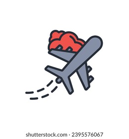 plane icon. vector.Editable stroke.linear style sign for use web design,logo.Symbol illustration.