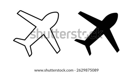 Plane icons for app UI designs on white background
