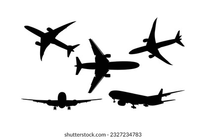 Plane icons in black on white background